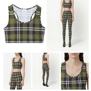 NWT Burberry Vintage Check crop top sports bra